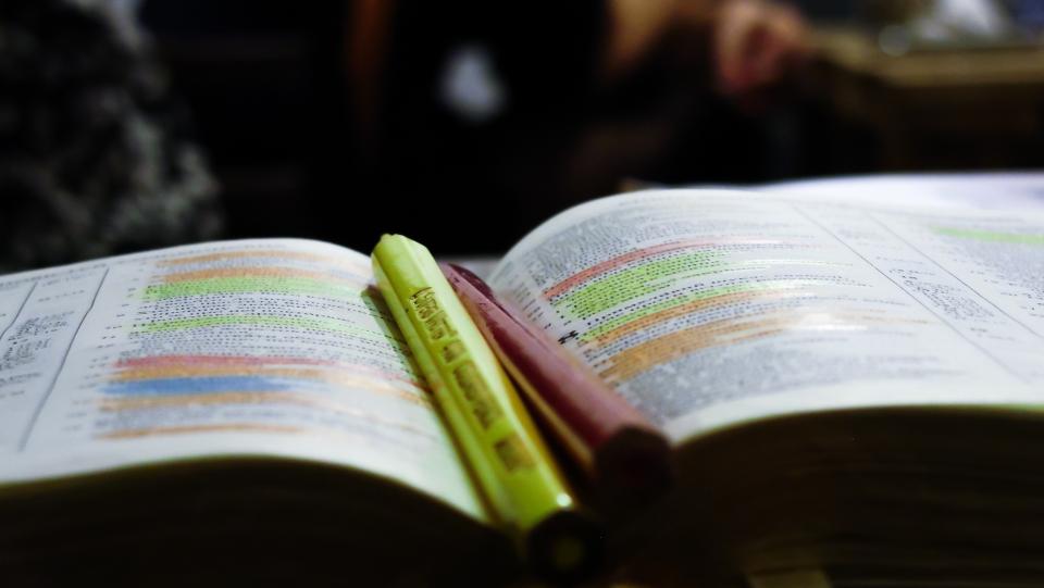 book, marker, reading, blur