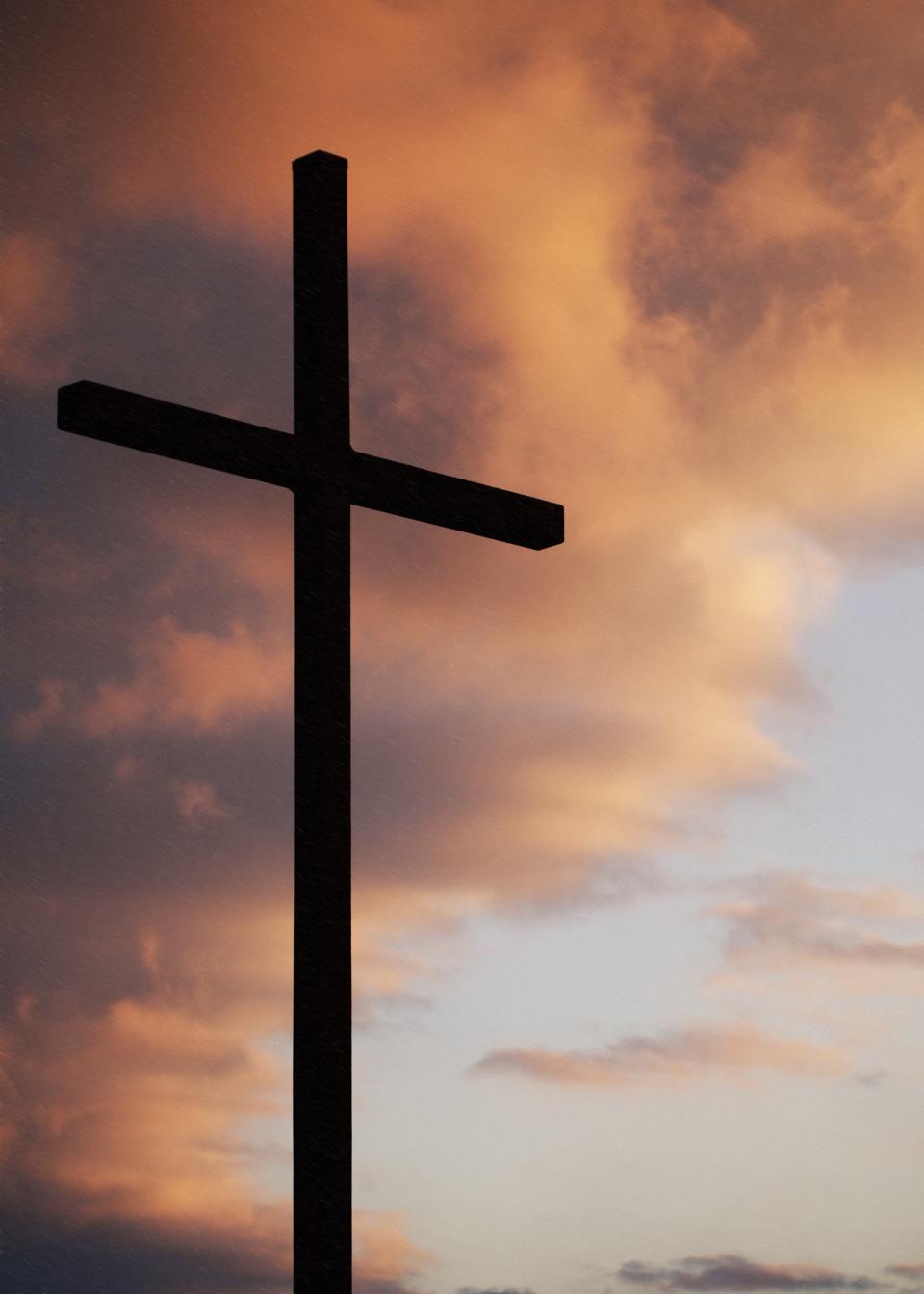 cross religion silhouette shadow sky clouds church