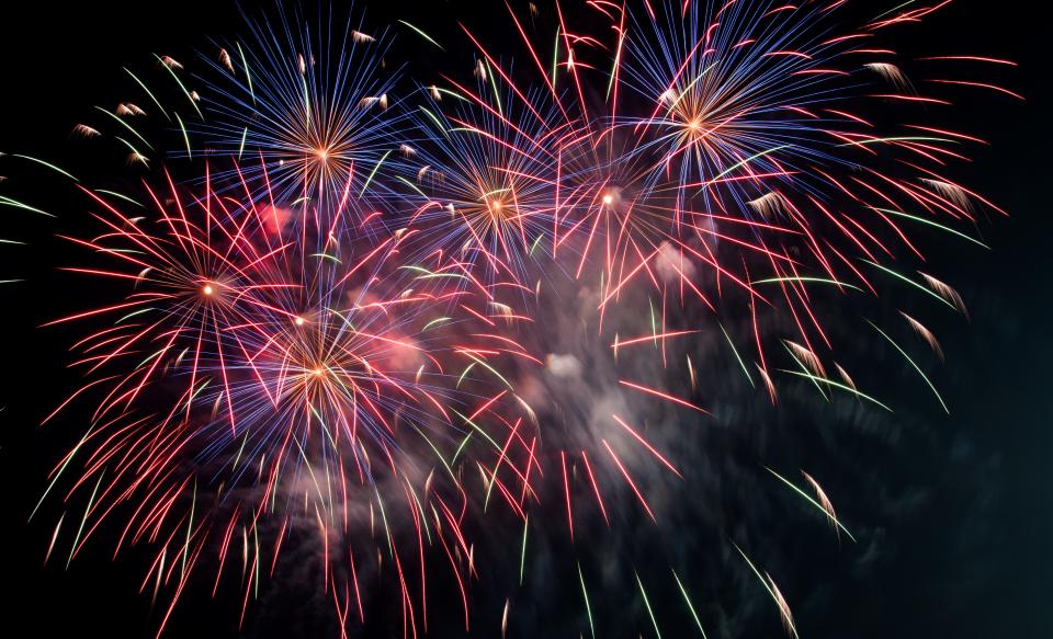 dark night fireworks light party celebration