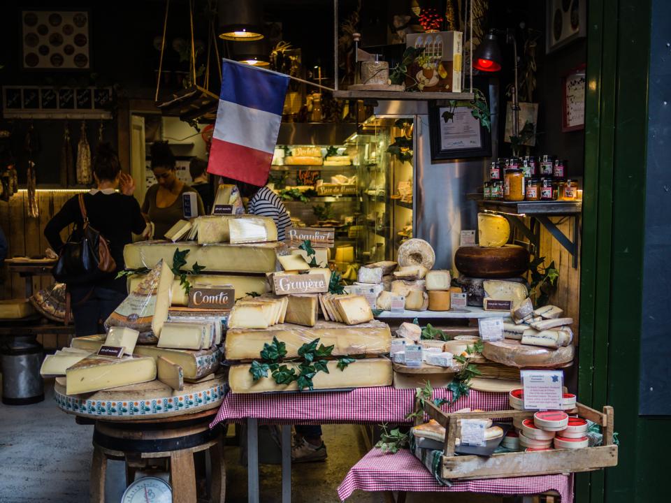 food delicacies display bread store shop flag