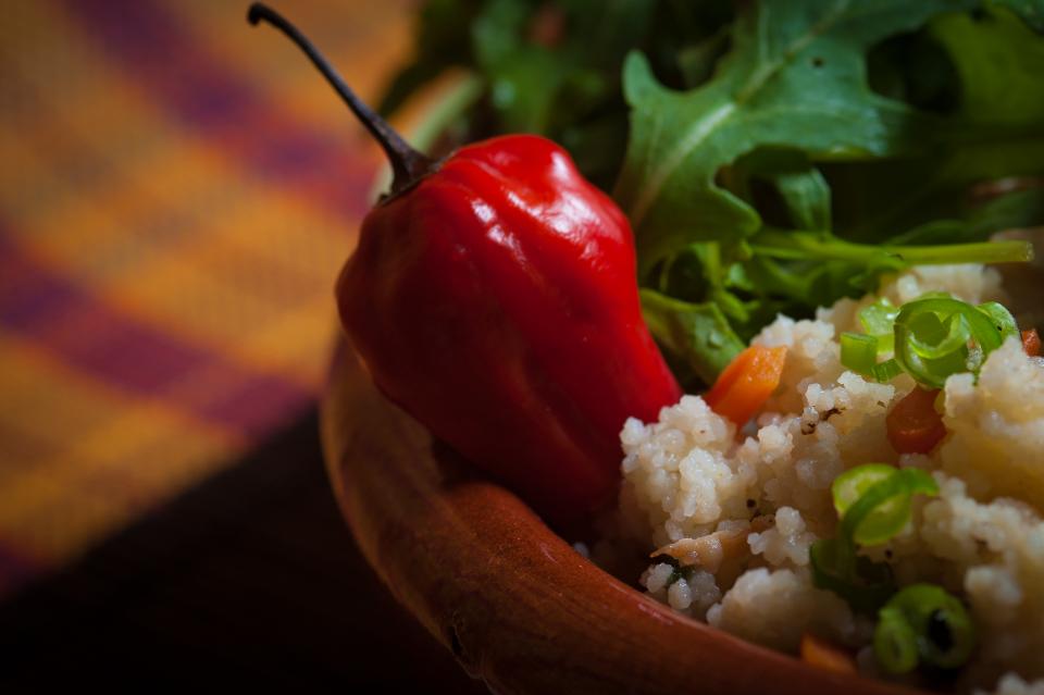 bell pepper ingredient spices rice green vegetable food
