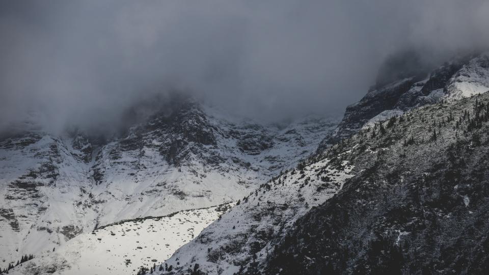 snow winter mountain landscape nature black and white