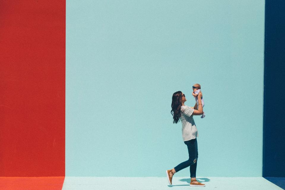 people, woman, mother, child, kid, baby, toddler, love, happy, wall, outdoor, walk