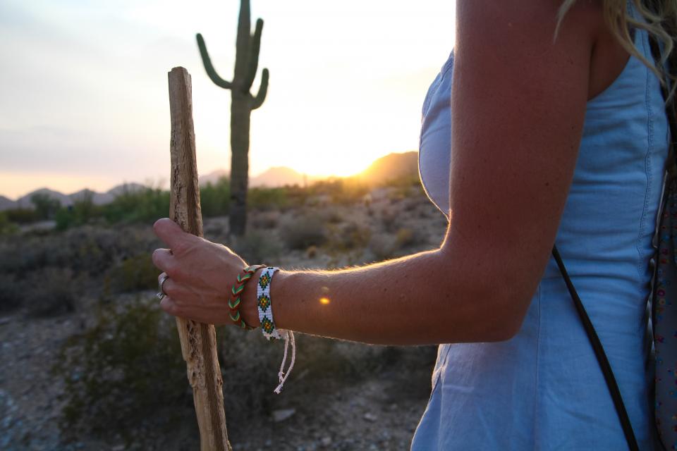 people woman mountaineer mountain bracelet sunny sun trek