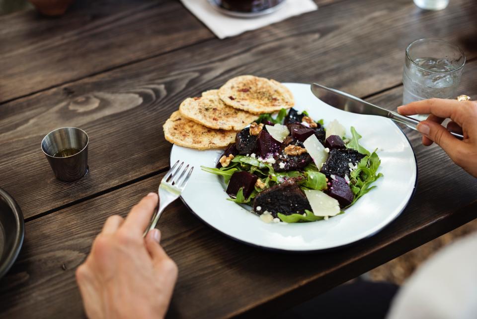 vegetable, salad, food, health, green, leaf, plate, breakfast, table, delicious, restaurant, water, drink