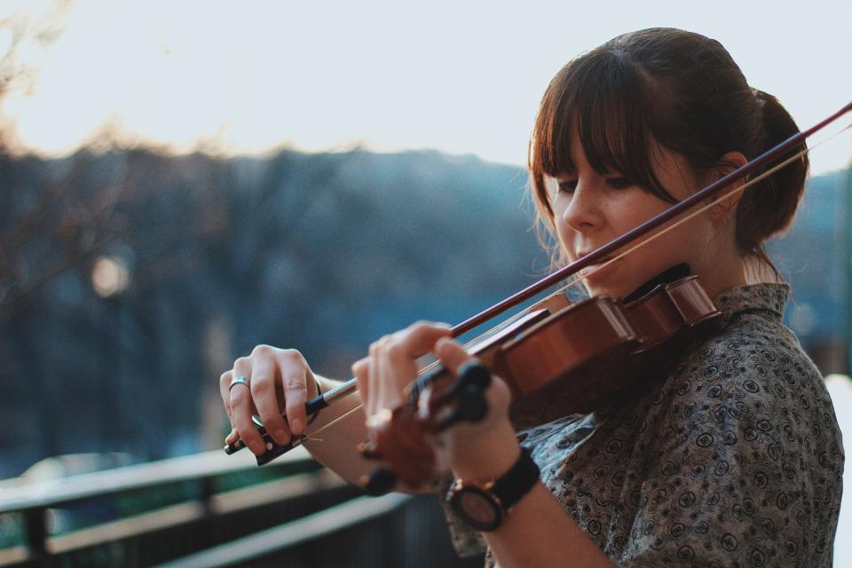 people woman music sound instrument string violin band classical
