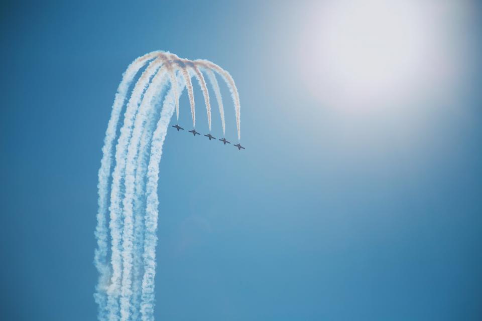 fly clouds sky plane airplane air 