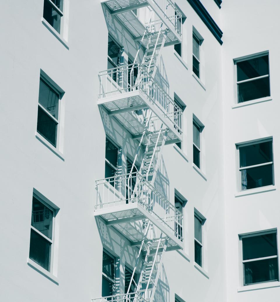 architecture building infrastructure window stairs fire exit