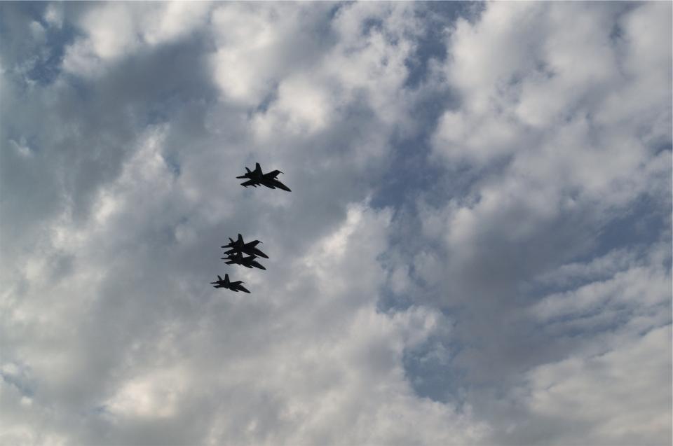 fighter jets air force planes sky clouds