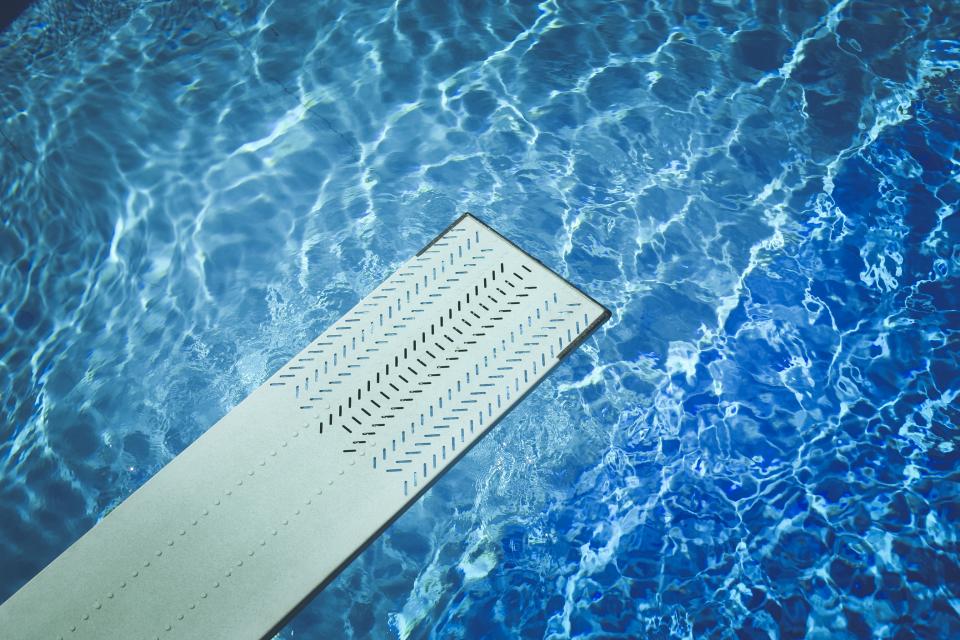 diving board, swimming, pool, blue, water