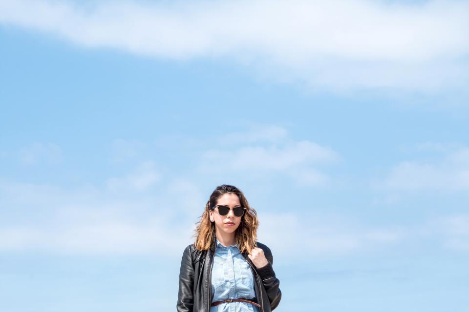 people, woman, shades, sunglasses, clouds, sky