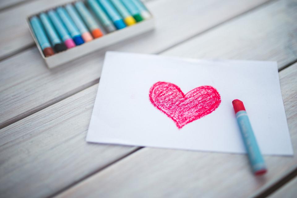heart love oil pastels art creative paper drawing romance