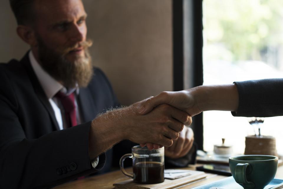 restaurant, cafe, coffee, drink, handshake, holdin hands, business, man, meeting