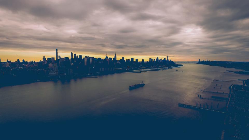 architecture building infrastructure dark cloud sea ocean water city urban
