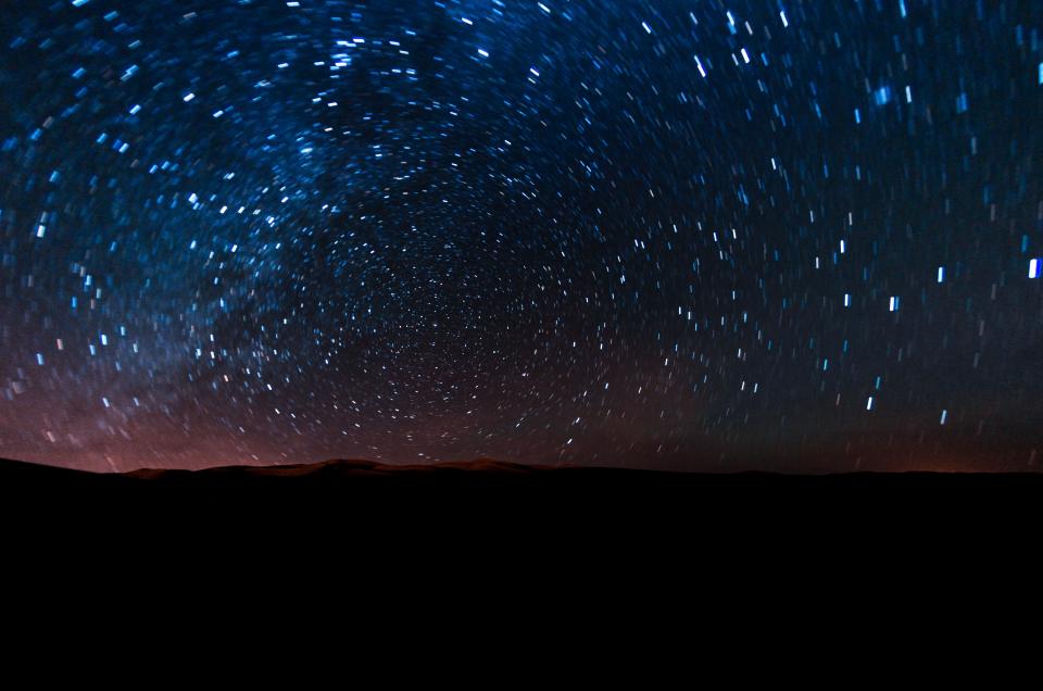 star night sky mountain highland silhouette