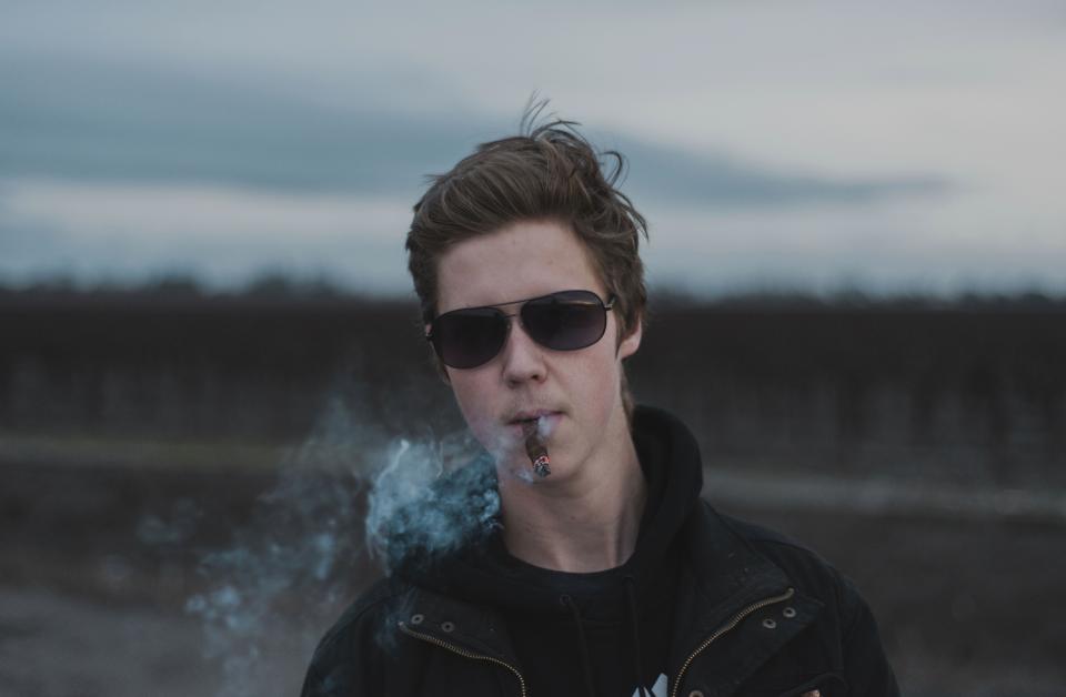 people, man, guy, sunglasses, smoke, blur